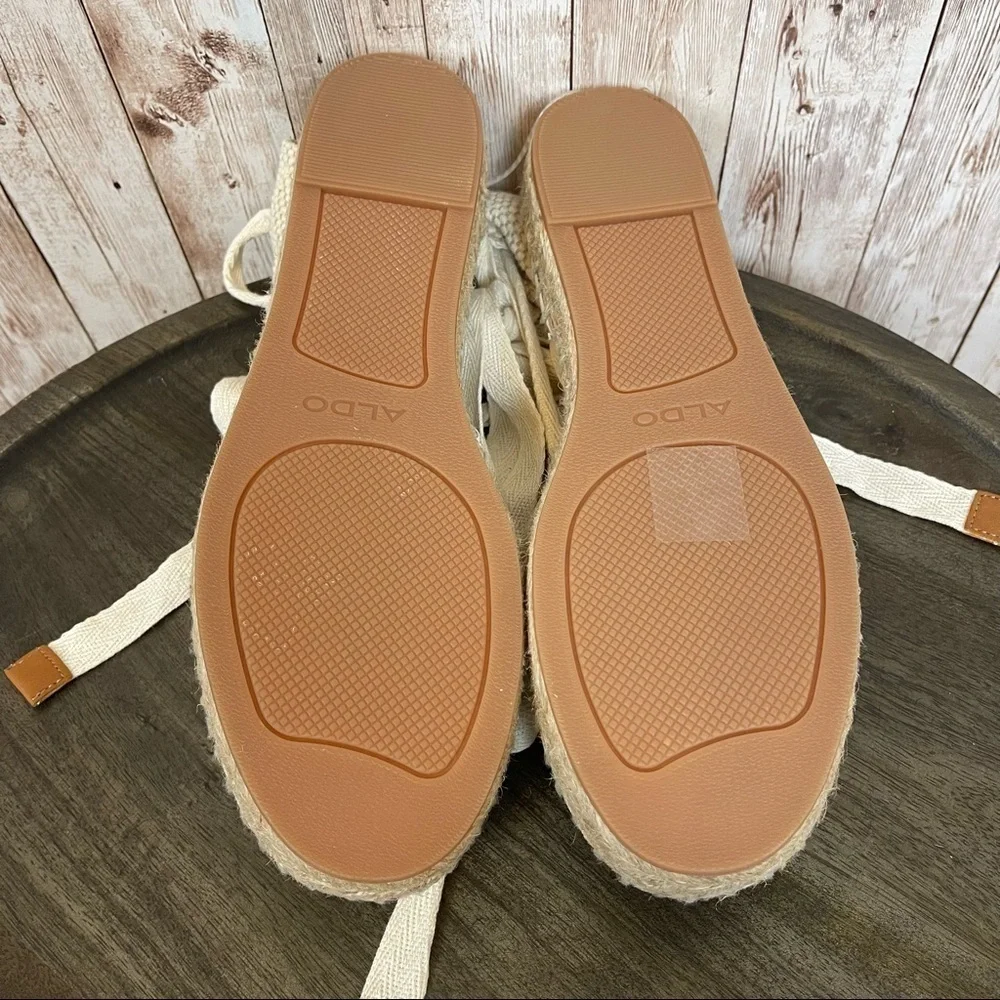 Aldo Floral Embroidered Espadrille Sandal Size 8.5 Women